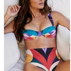 Anthopologie Farm Rio Geometric Bikini Top